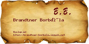 Brandtner Borbála névjegykártya